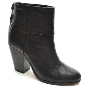 Rag & Bone Rag and Bone Newbury Ankle Black Boots Booties Leather Sz 37